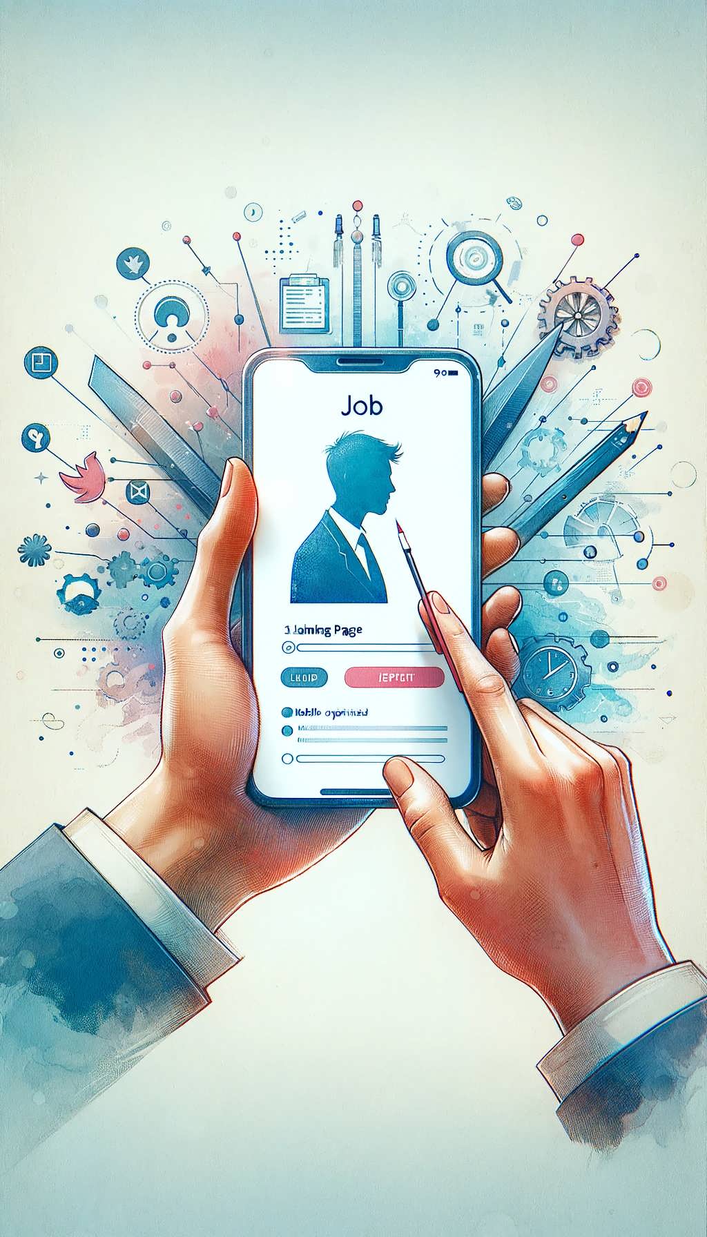 DALL·E-2023-11-30-22.06.17-Create-a-9_16-format-image-for-Step-3_-Mobile-Optimized-Job-Page-without-any-text.-The-image-should-portray-a-sleek-user-friendly-mobile-web-design-